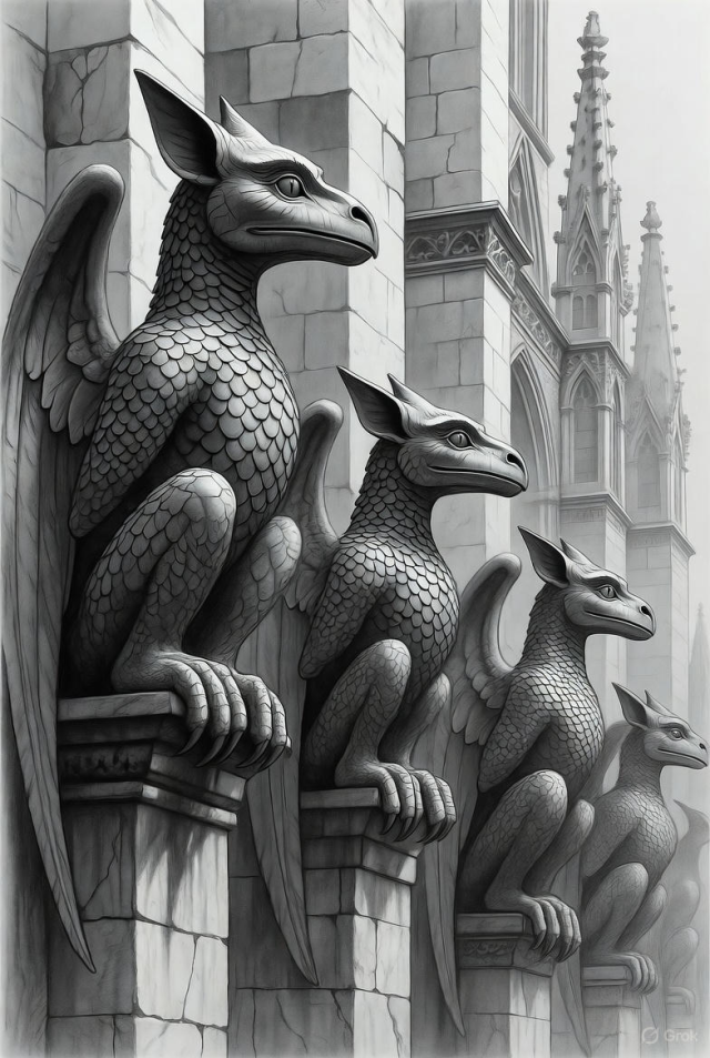 Gargoyles HaikuGargoyles perch and watchon ancient stone cat